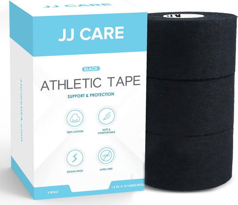 JJ CARE Athletic Tape Sports Tape, Easy Tear Athlete Tape, No Residue Athletic Trainer Tape, Gymnastics Tape for Ankles, Wrists, Elbows, and Knees